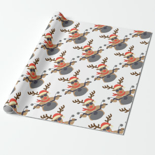 KerstFunny Rudolf Biker Motorcycle Cadeaupapier
