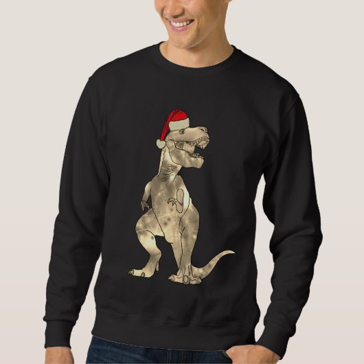 KerstFunny T Rex Scary Festive Dinosaur Humor Trui (Voorkant)