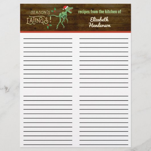 KerstFunny Velociraptor Dinosaur Recipes (Voorkant)