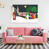 Kerstgang in London Canvas Print (Insitu (Woonkamer))