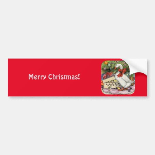 kerstgans bumpersticker (Voorkant)