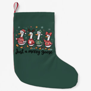 Kerstgans Grappig Alleen Een Blijde Gans Kerstmis Kleine Kerstsok