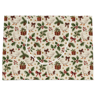Kerstgans Groenhout Holly Botanicals Groot Cadeauzakje