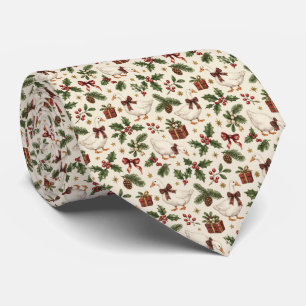 Kerstgans Groenhout Holly Botanicals Stropdas