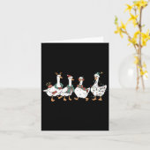 Kerstgans op de losse Merry Goosemas Kerstmis Kaart (Gele Bloem)