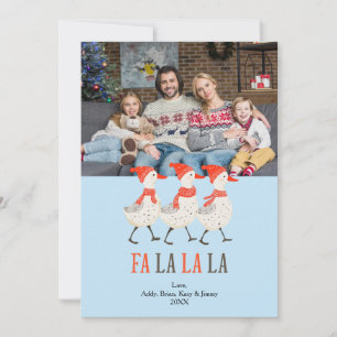 Kerstganzen Schattigee Familie Foto Vakantie Kaart