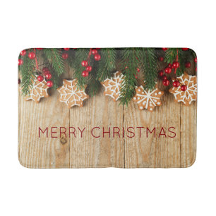 Kerstgarland en Snowflake Cookies Bathmat Badmat