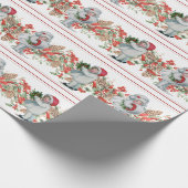 Kerstgarland meisje Pinecone Berries Cadeaupapier (Hoek)