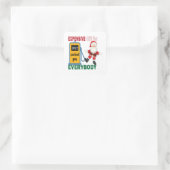 Kerstgas met hoge kerstdruk vierkante sticker (Tas)