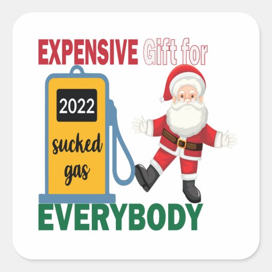 Kerstgas met hoge kerstdruk vierkante sticker (Voorkant)