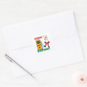 Kerstgas met hoge kerstdruk vierkante sticker (Envelop)