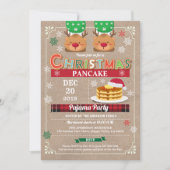 kerstgebak en pajama feestjes kaart (Voorkant)