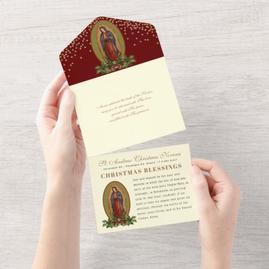 Kerstgebed Spaans Guadalupe Novena All In One Uitnodiging (Afscheurbaar)