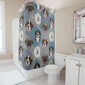 kerstgebergte honden douchegordijn (In situ)