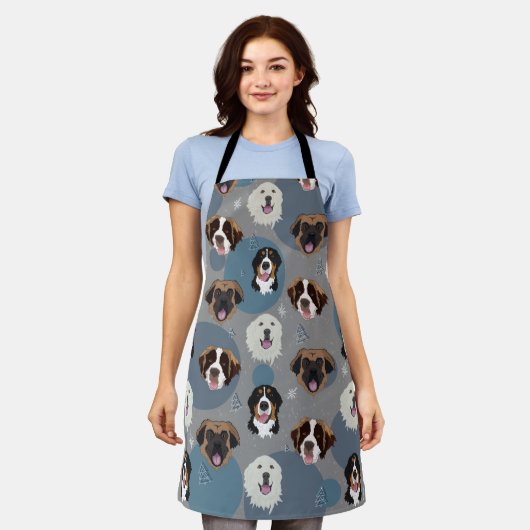 kerstgebergte honden schort (Gedragen)