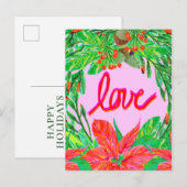 Kerstgebladerte - Liefde Feestdagenkaart (Voorkant / Achterkant)