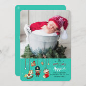 Kerstgeboorte Aankondiging met foto (Voorkant / Achterkant)