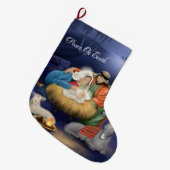 kerstgeboorte van Jezus Stocking Grote Kerstsok (Voorkant (Hangend))