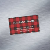 kerstgebuffel met rode buffel magnetisch visitekaartje (Voorbeeld)