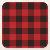 kerstgebuffel met rode buffel vierkante kartonnen onderzetter (Voorkant)