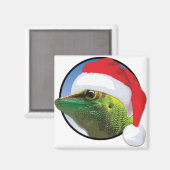 Kerstgecko - 2-inch Square Magnet Magneet (Voorkant / Achterkant)