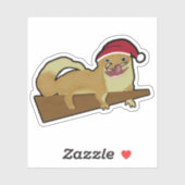 Kerstgecko Sticker (Vel)