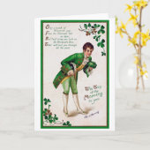 Kerstgedicht van St. Patrick, vintage Kaart (Gele Bloem)