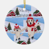 kerstgeel labrador ornament (Voorkant)