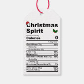 Kerstgeest Nutritional Facts grappige vakantie Cadeaulabel (Voorkant)
