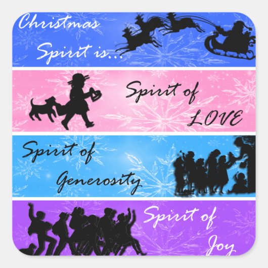 kerstgeest vierkante sticker (Voorkant)