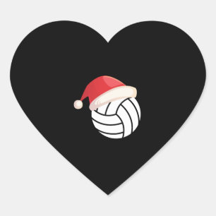 Kerstgeïnspireerd ontwerp voor volleyballiefhebber hart sticker