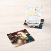 kerstgeit 1 vierkante kartonnen onderzetter (Insitu)