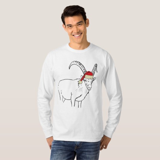 kerstgeit Funny Festive Santa Animal Humor T-shirt (Voorkant volledig)