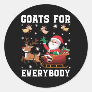 Kerstgeit Funny Goat Voor Iedereen Ronde Sticker