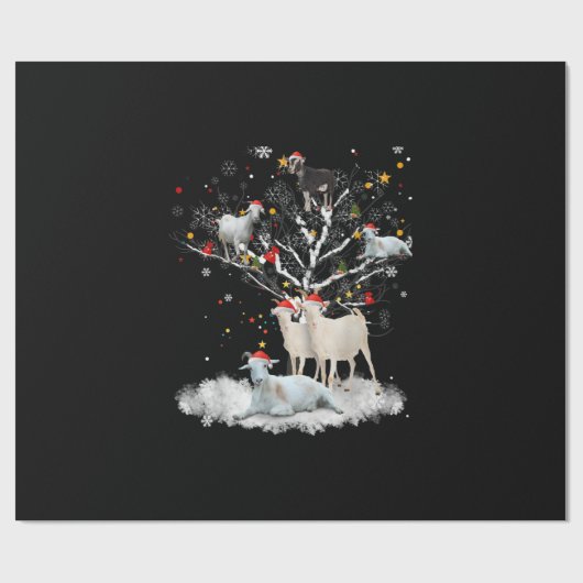 kerstgeit in de boom Funny Santa Goat Lover Gift Cadeaupapier (Vlak)