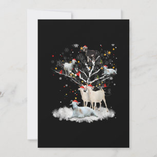 kerstgeit in de boom Funny Santa Goat Lover Gift Feestdagenkaart