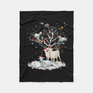 kerstgeit in de boom Funny Santa Goat Lover Gift Fleece Deken