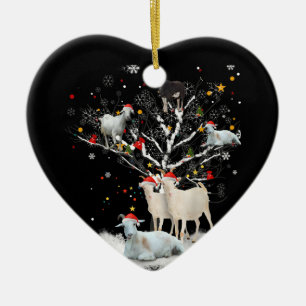 kerstgeit in de boom Funny Santa Goat Lover Gift Keramisch Ornament