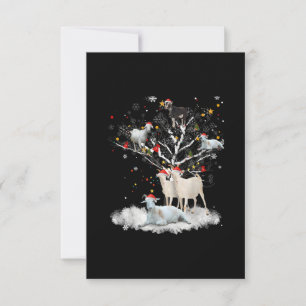 kerstgeit in de boom Funny Santa Goat Lover Gift RSVP Kaartje