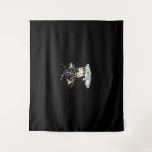 kerstgeit in de boom Funny Santa Goat Lover Gift Wandkleed