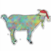 kerstgeit kleurd sticker (Voorkant)