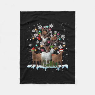 Kerstgeit op de Boom Santa Goat Lover Fleece Deken