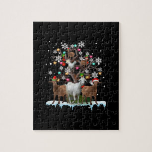 Kerstgeit op de Boom Santa Goat Lover Legpuzzel