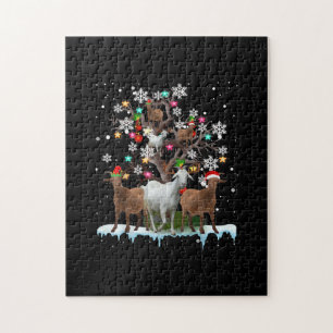 Kerstgeit op de Boom Santa Goat Lover Legpuzzel