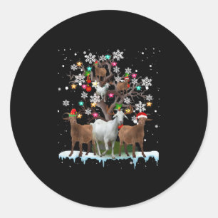 Kerstgeit op de Boom Santa Goat Lover Ronde Sticker