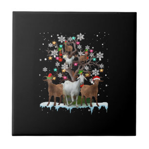 Kerstgeit op de Boom Santa Goat Lover Tegeltje