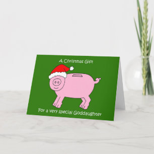 Kerstgeld cadeau afgesloten voor peetdochter kaart