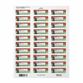 Kerstgeld Deer Zig Zag Patroon Retouradres Etiket (Full Sheet)