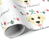 kerstgele labrador Retriever Cadeaupapier (Rol Hoek)