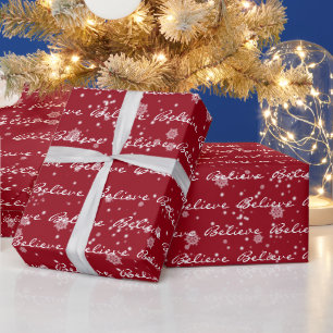 Kerstgeloof Tekst en Snowflakes Cadeaupapier